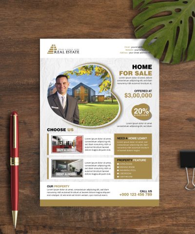 Real-Estate Flyer Template 6 colors