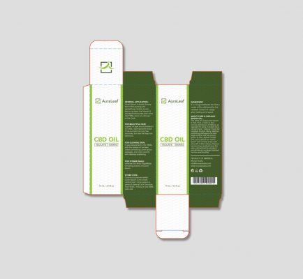 AuraLeaf CBD oil packaging print ready template - Munez Studio