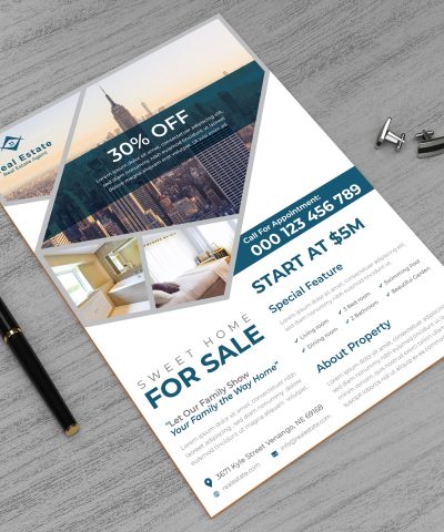 Alternative view of Real-Estate Print-Ready Flyer Design Template