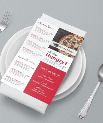 Alternative view of Food flyer design (menu card) print-ready template