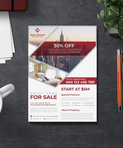 Real-Estate Print-Ready Flyer Design Template