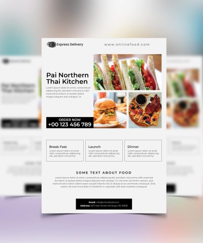 Food flyer design print-ready template