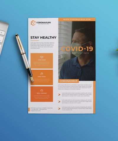 Alternative view of Coronavirus (Covid-19) Print-Ready flyer Template