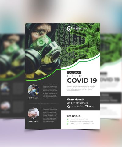 Alternative view of Coronavirus (Covid-19) Print-Ready flyer Template