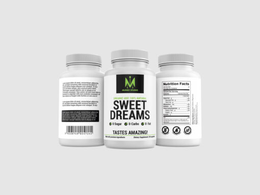 Sweet Dreams Dietary Supplement Label Design