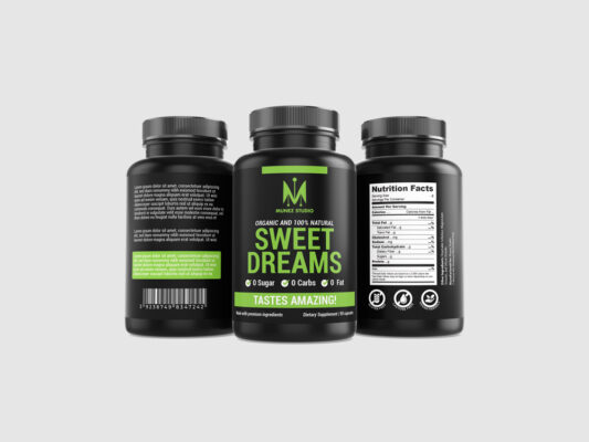 Sweet Dreams Dietary Supplement Label Design